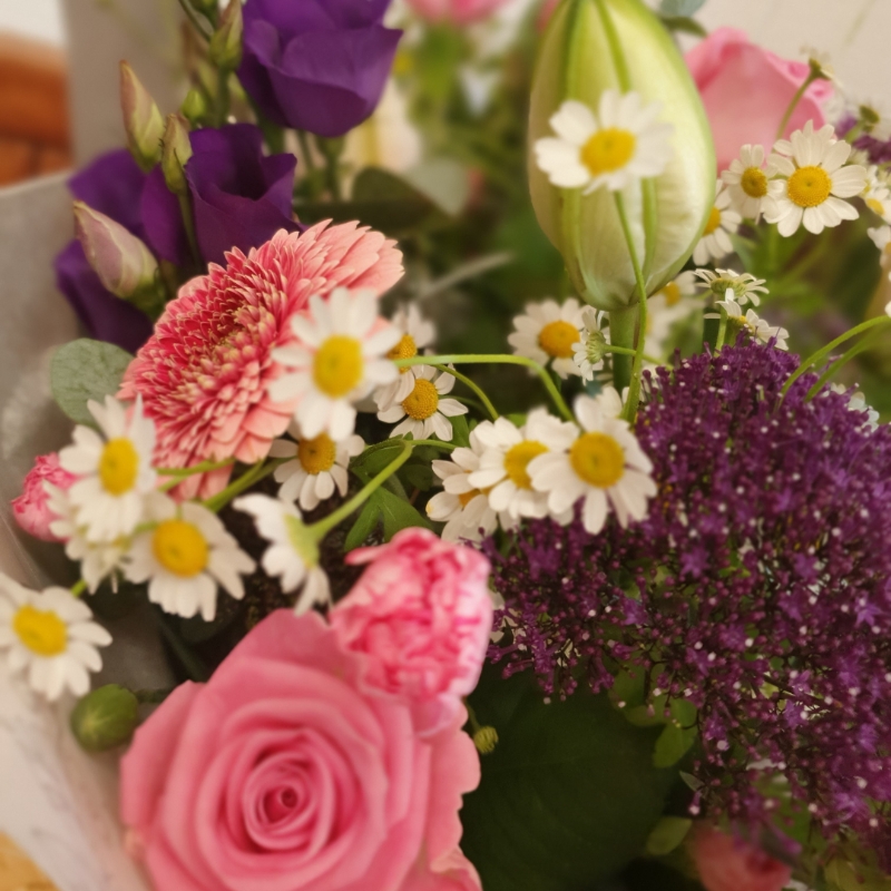 Pink & Purple Hand Tied Bouquet