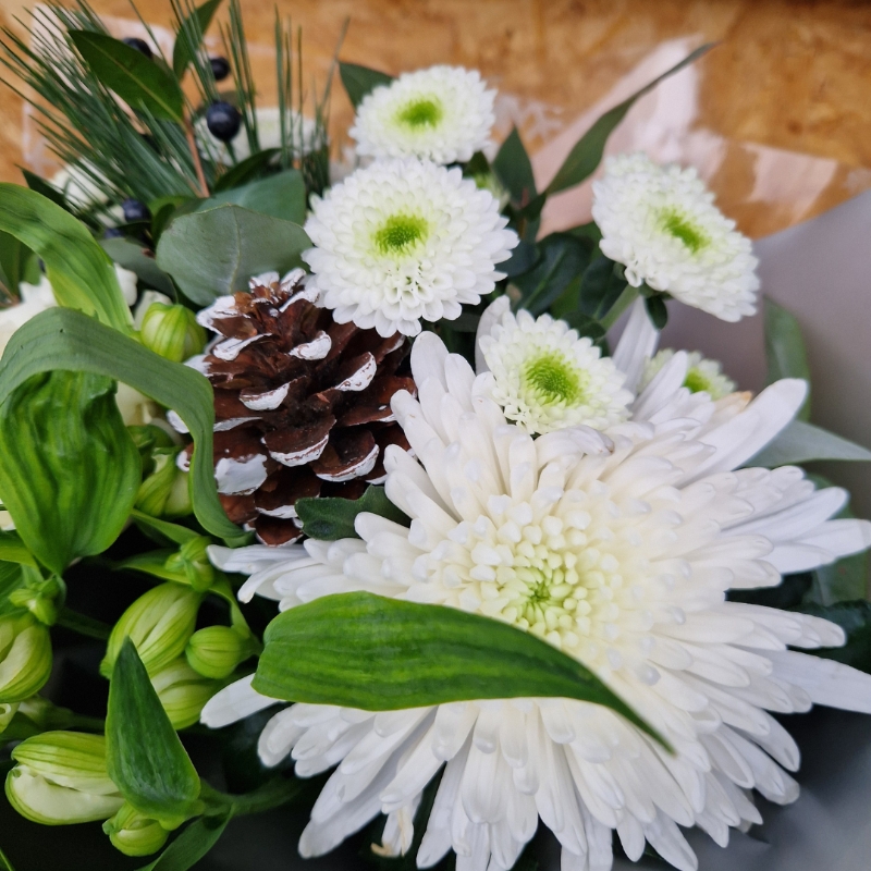 White Christmas Hand Tied Bouquet