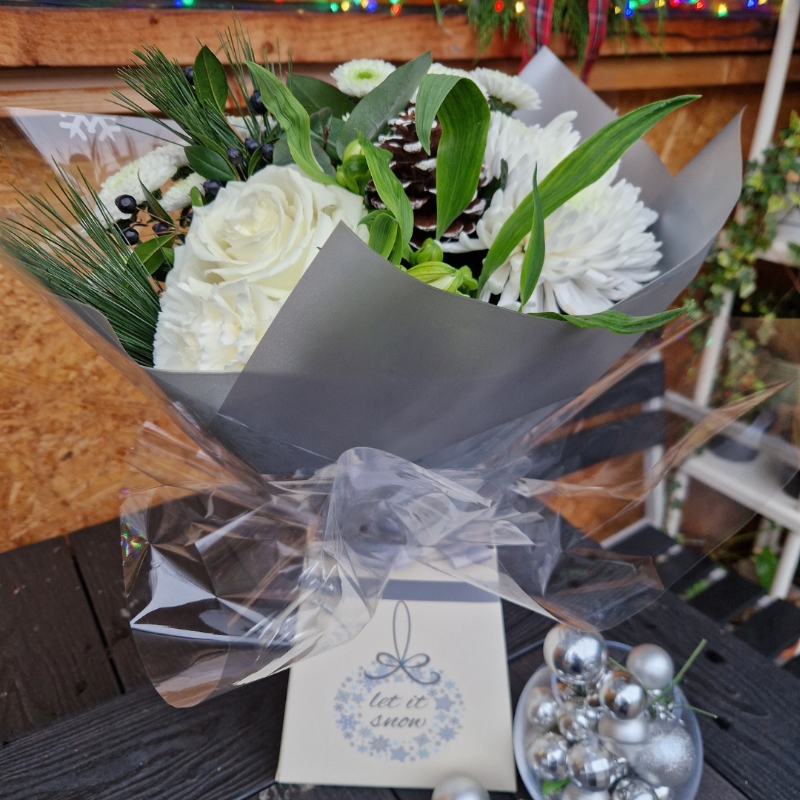 White Christmas Hand Tied Bouquet